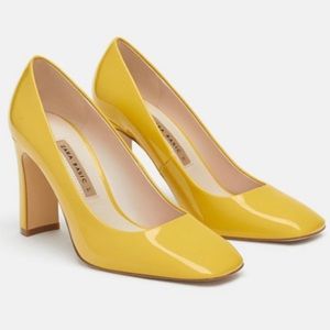 Zara yellow heels new with tags